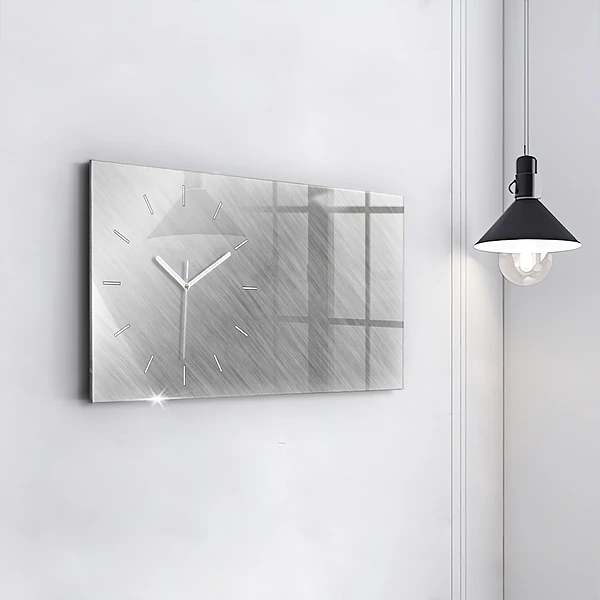 Horizontale Uhr Metallwand