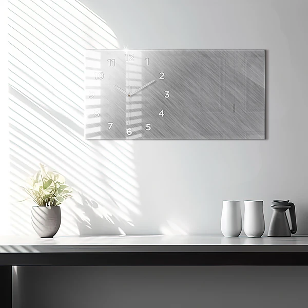 Horizontale Uhr Metallwand