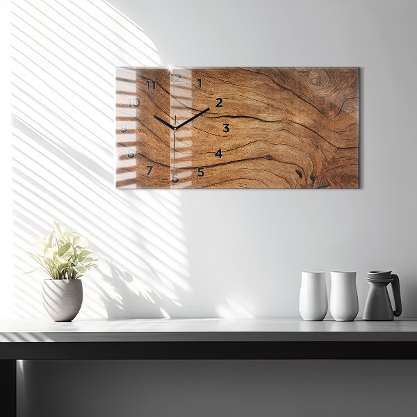 Horizontale Uhr mit motiv Altes Holz