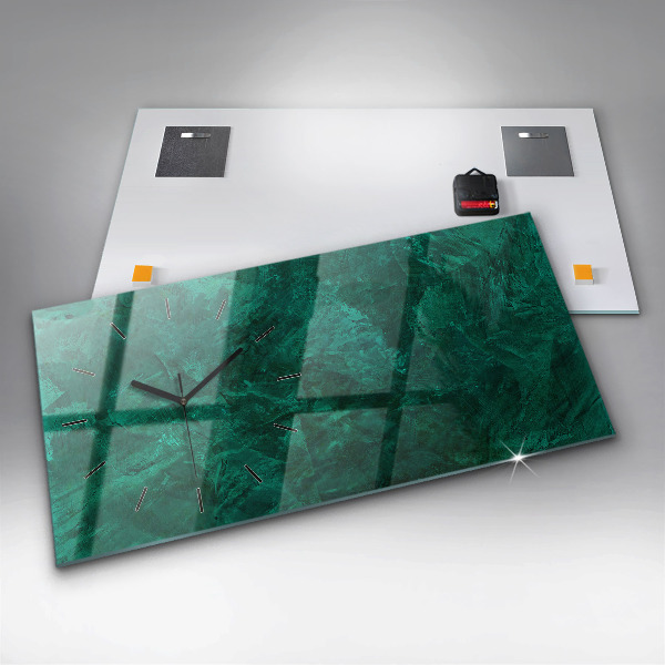 Horizontale Uhr mit motiv Smaragd Wand
