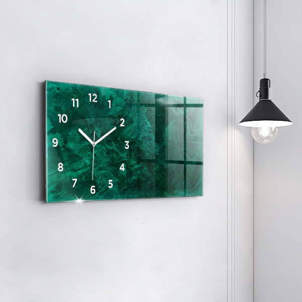 Horizontale Uhr mit motiv Smaragd Wand