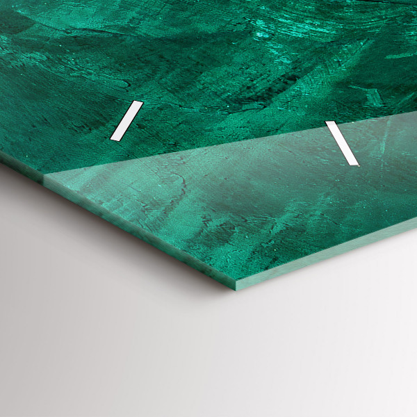 Horizontale Uhr mit motiv Smaragd Wand