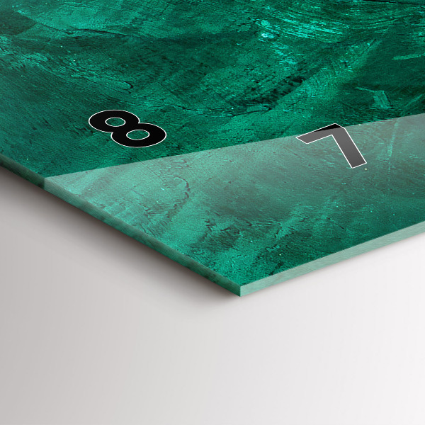 Horizontale Uhr mit motiv Smaragd Wand