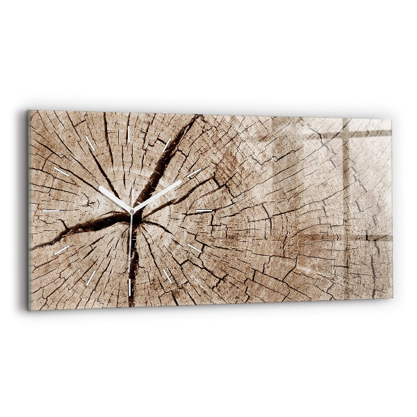 Horizontale Uhr mit motiv Alter Holzstamm