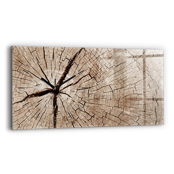 Horizontale Uhr mit motiv Alter Holzstamm