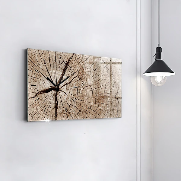 Horizontale Uhr mit motiv Alter Holzstamm