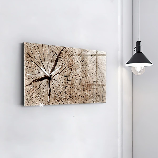 Horizontale Uhr mit motiv Alter Holzstamm