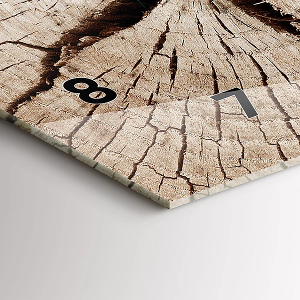 Horizontale Uhr mit motiv Alter Holzstamm