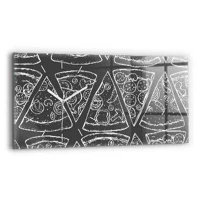 Horizontale Uhr Bemalte Pizza