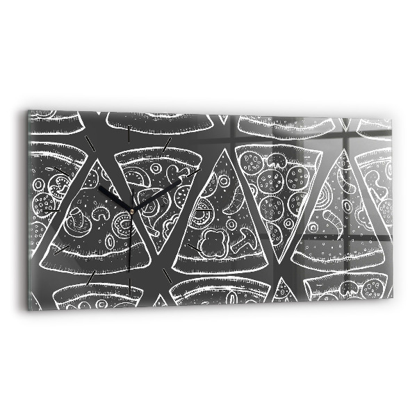 Horizontale Uhr Bemalte Pizza