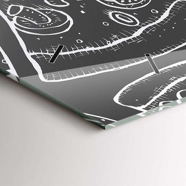 Horizontale Uhr Bemalte Pizza