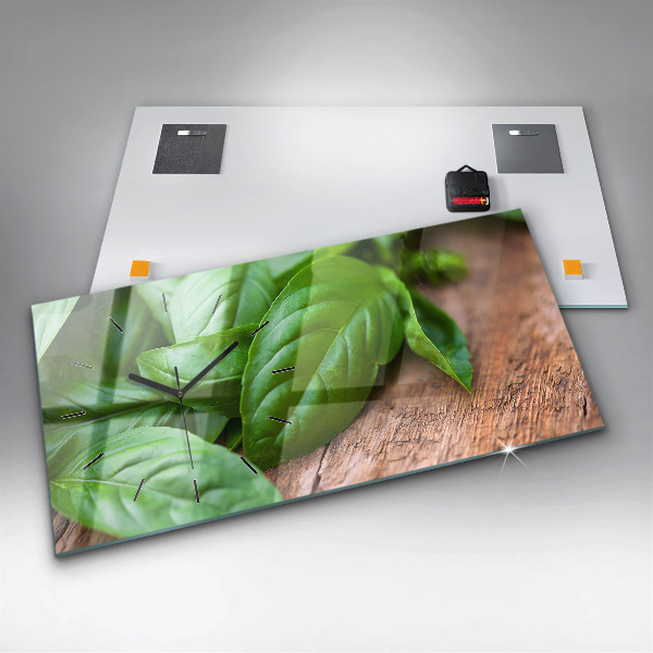 Horizontale Uhr Basilikumblätter