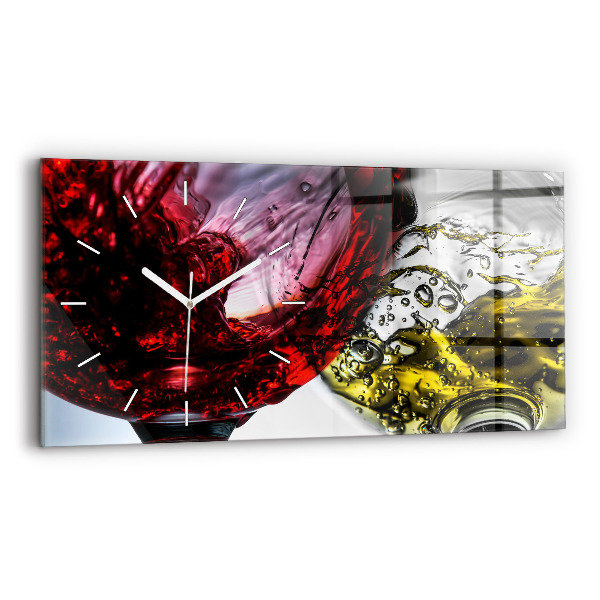 Horizontale Uhr mit motiv Weingläser