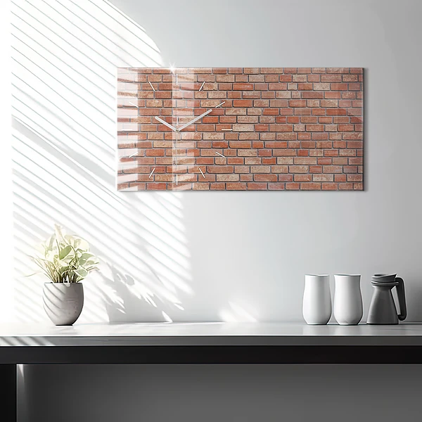 Horizontale Uhr mit motiv Backsteinmauer
