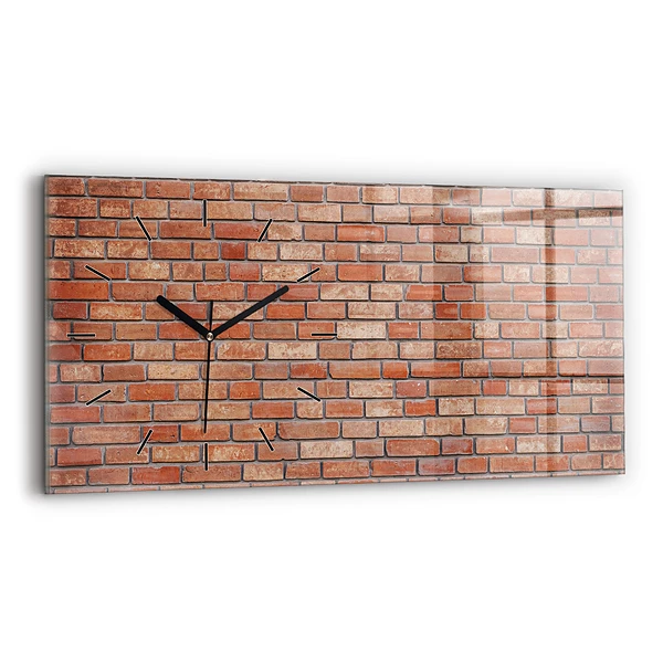Horizontale Uhr mit motiv Backsteinmauer