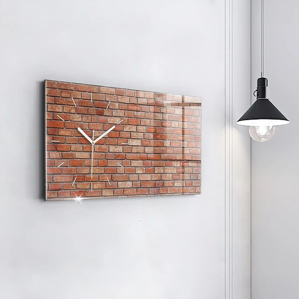 Horizontale Uhr mit motiv Backsteinmauer