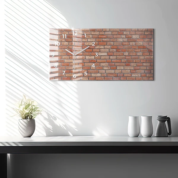 Horizontale Uhr mit motiv Backsteinmauer