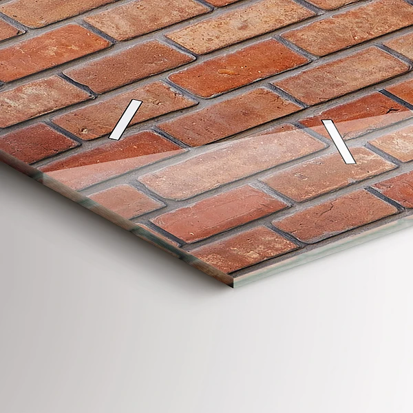 Horizontale Uhr mit motiv Backsteinmauer