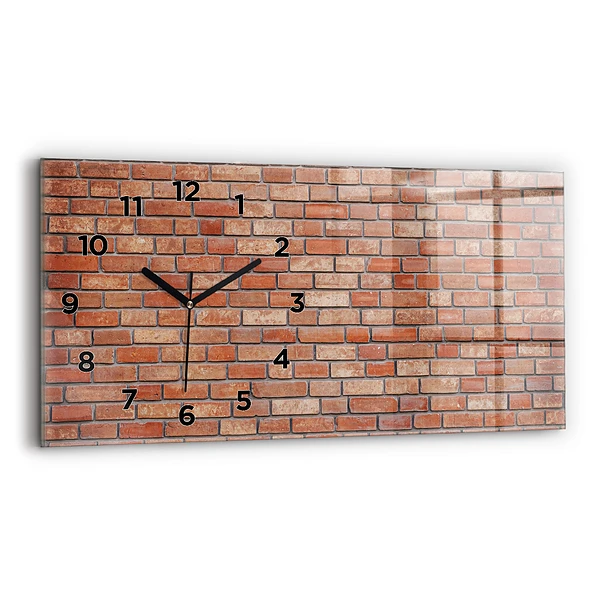 Horizontale Uhr mit motiv Backsteinmauer