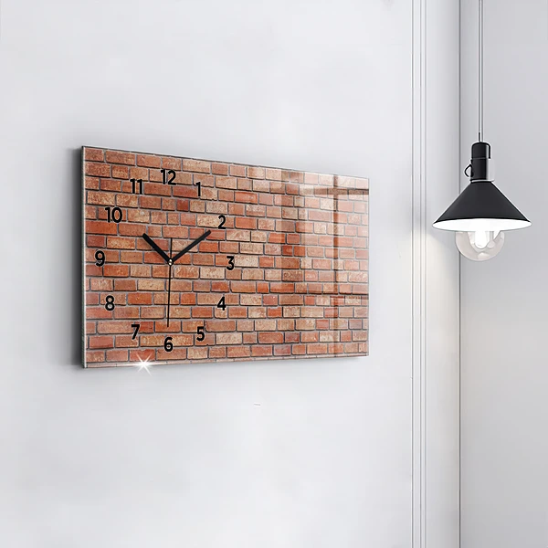 Horizontale Uhr mit motiv Backsteinmauer