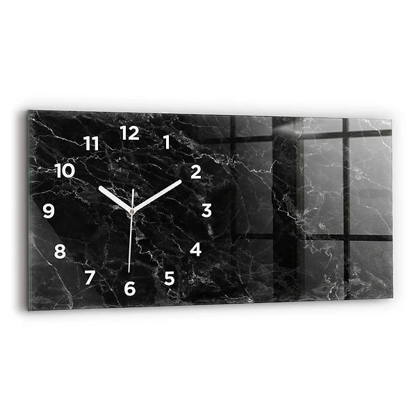 Horizontale Uhr mit motiv Dunkler Marmor