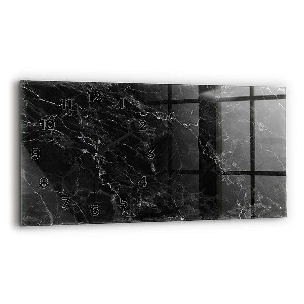 Horizontale Uhr mit motiv Dunkler Marmor