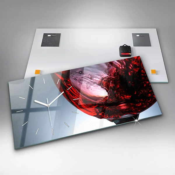 Horizontale Uhr mit motiv Weinglas
