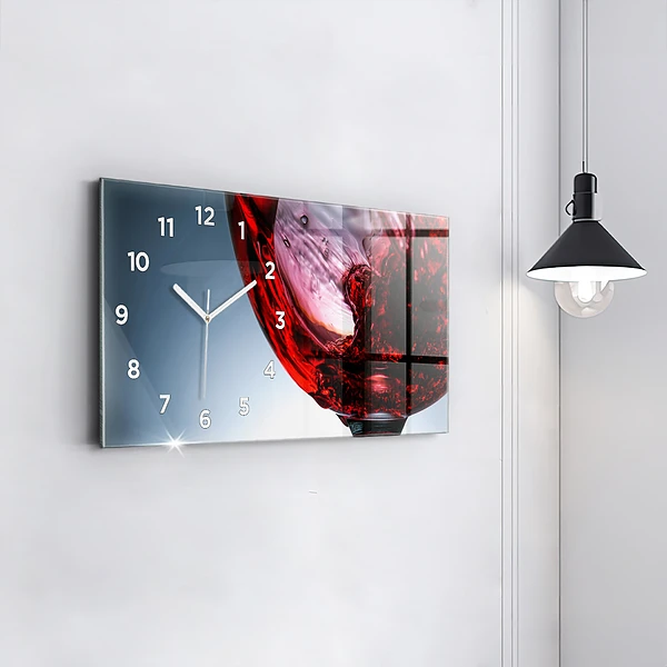 Horizontale Uhr mit motiv Weinglas
