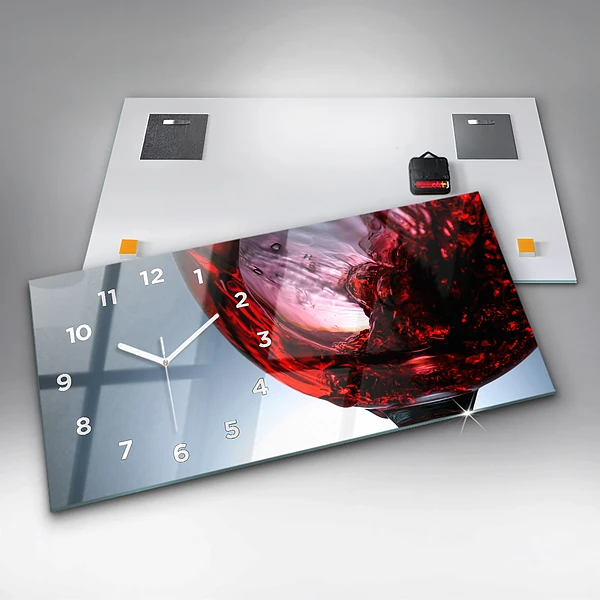 Horizontale Uhr mit motiv Weinglas