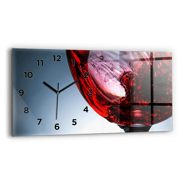 Horizontale Uhr mit motiv Weinglas