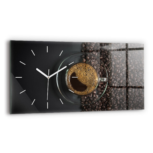Horizontale Uhr mit motiv Tasse Kaffee