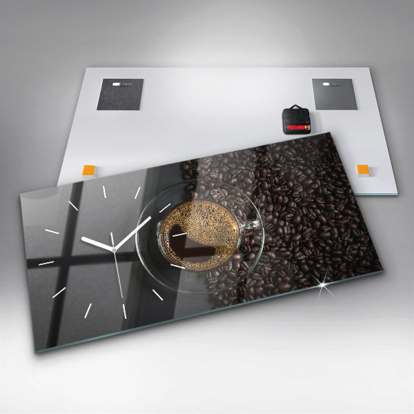 Horizontale Uhr mit motiv Tasse Kaffee