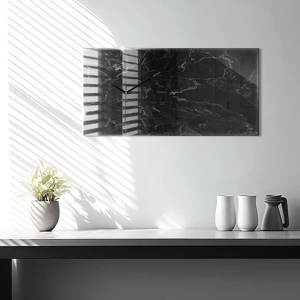 Horizontale Uhr Schwarze Murmel