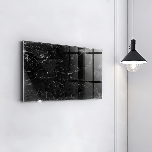 Horizontale Uhr Schwarze Murmel