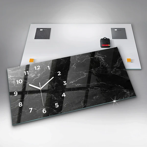 Horizontale Uhr Schwarze Murmel