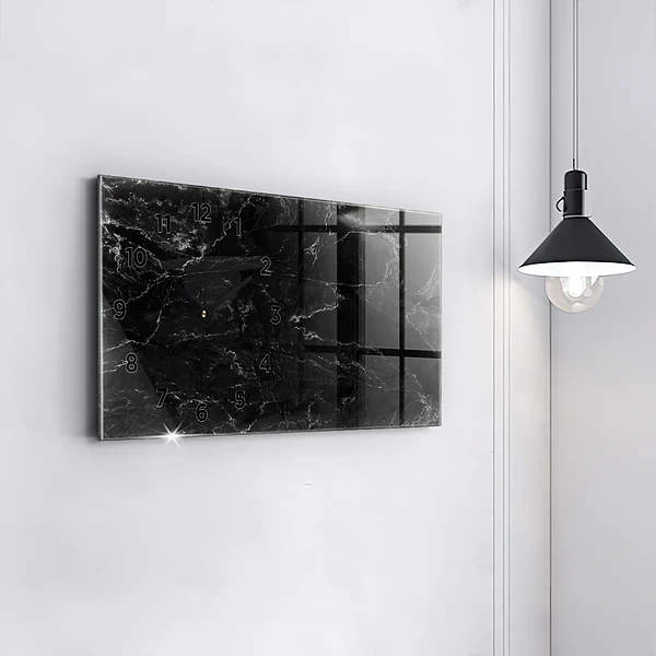 Horizontale Uhr Schwarze Murmel