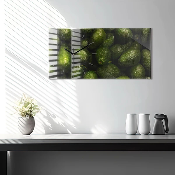 Horizontale Uhr Avocado