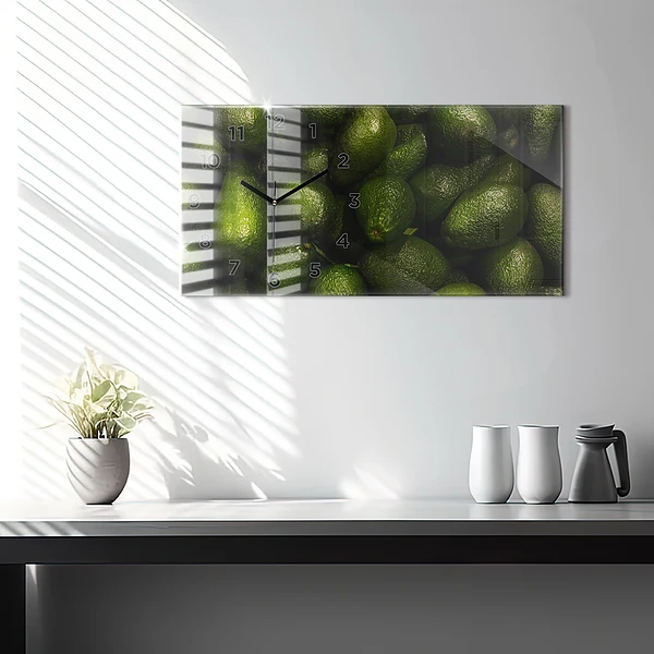 Horizontale Uhr Avocado