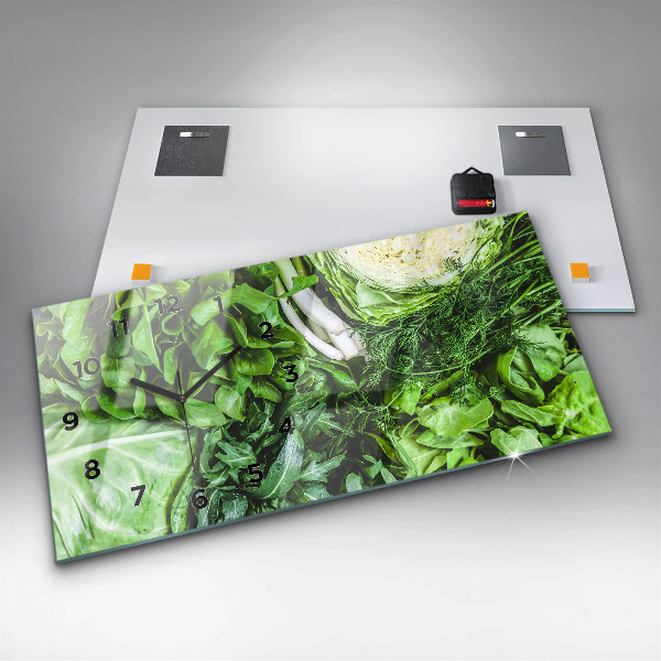 Horizontale Uhr mit motiv Grünes Gemüse