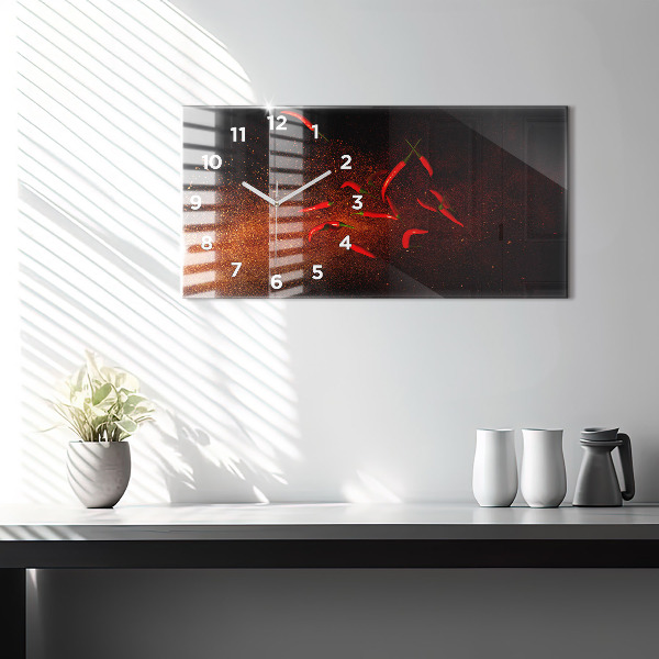 Horizontale Uhr mit motiv Chili-Schoten