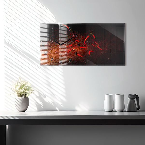 Horizontale Uhr mit motiv Chili-Schoten