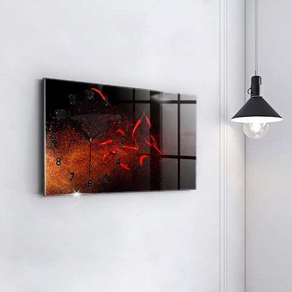 Horizontale Uhr mit motiv Chili-Schoten