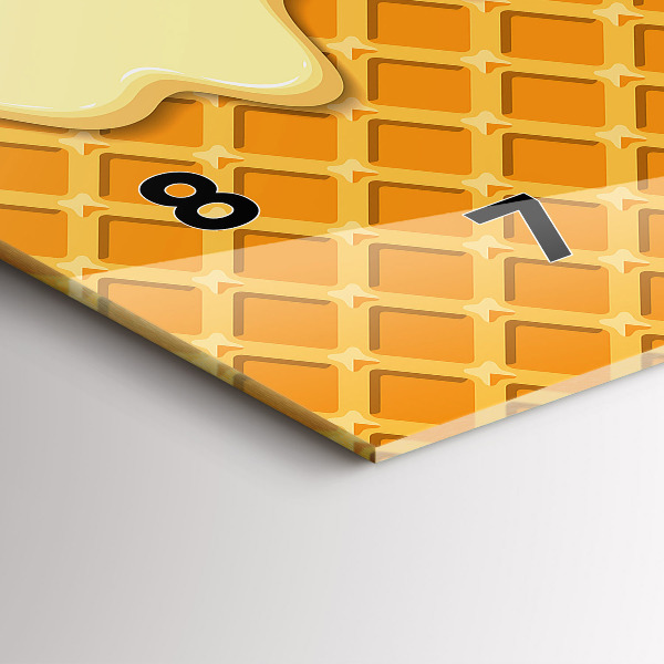 Horizontale Uhr mit motiv Waffel und Eiscreme