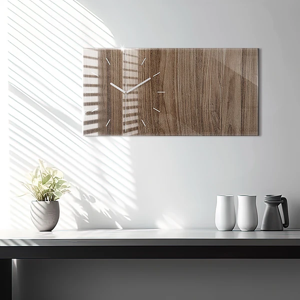 Horizontale Uhr Dunkles Holz