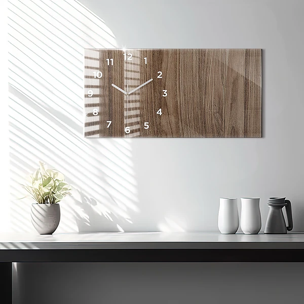 Horizontale Uhr Dunkles Holz