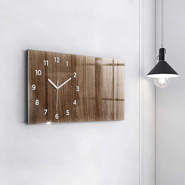 Horizontale Uhr Dunkles Holz