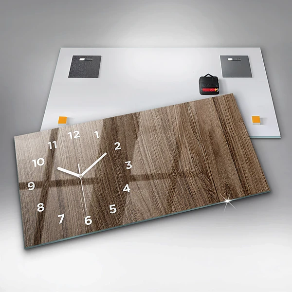 Horizontale Uhr Dunkles Holz