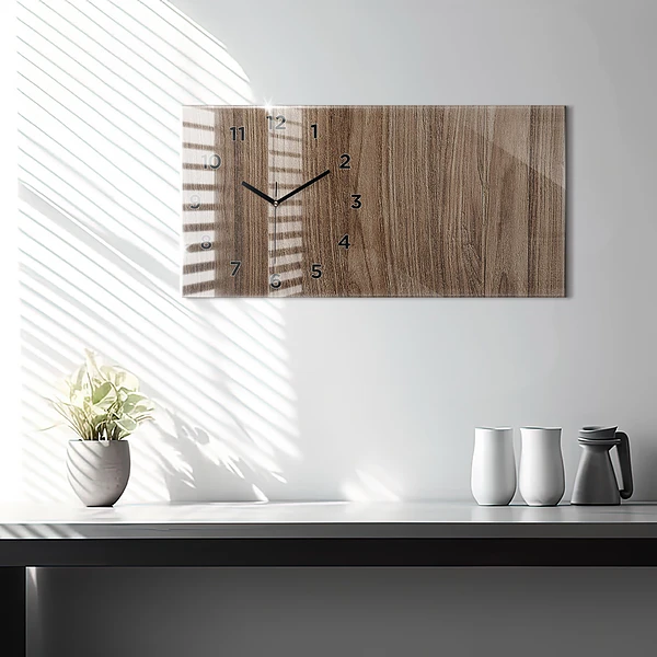 Horizontale Uhr Dunkles Holz