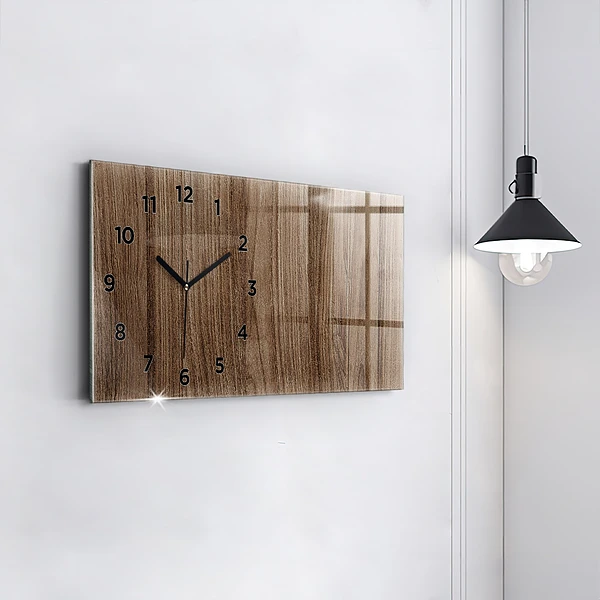 Horizontale Uhr Dunkles Holz