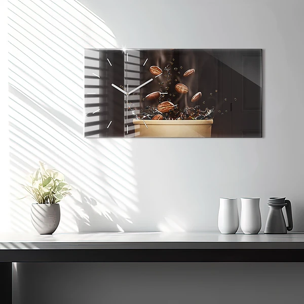 Horizontale Uhr mit motiv Heißer Kaffee